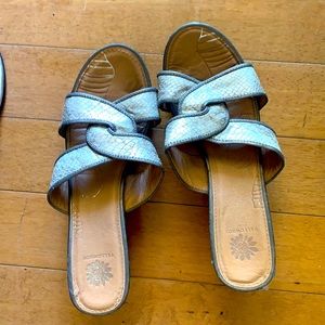 Yellow box wedge cork sandals